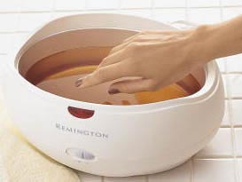 wax bath image with hand