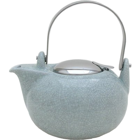 Bee House Teapot - 28 oz. Persimmon Pot (Crackle Blue) Image